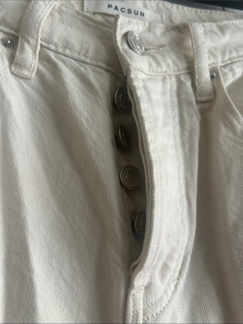 PacSun Cream 5 button Wide-Leg Jeans - High Rise size 23 - Picture 4 of 7